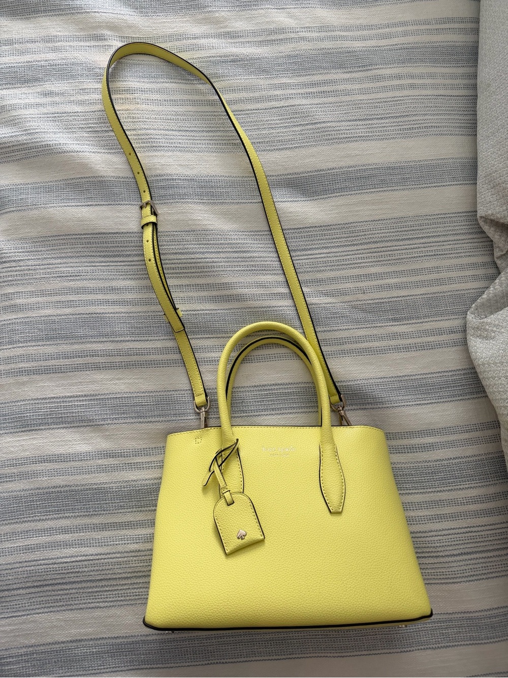 kate spade lemon yellow leather satchel - Picture 4 of 5
